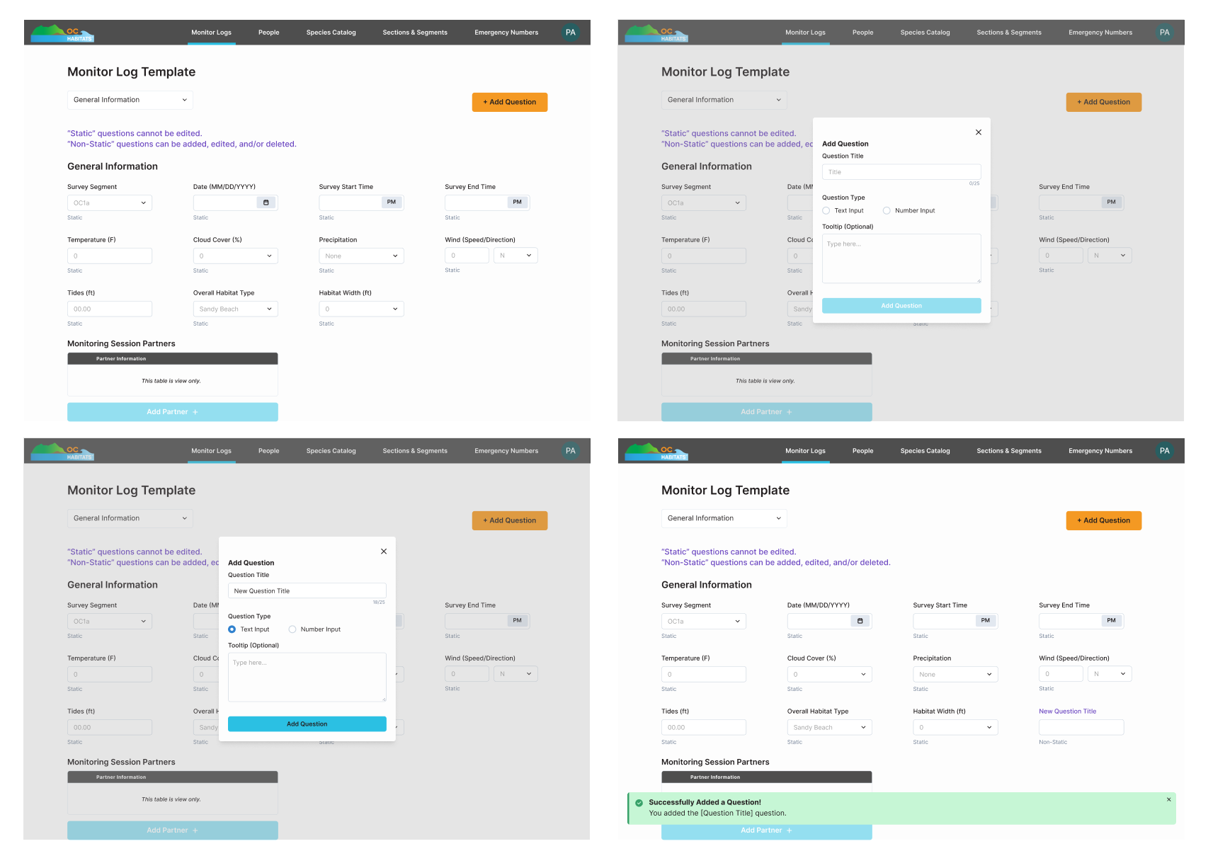 final design of the web view of
        the 'Edit Monitor Log Template' features